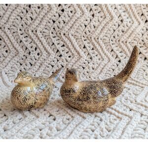Big Sky Carvers Bird Salt and Pepper Shakers Set Speckled Ceramic Lodge Decor
